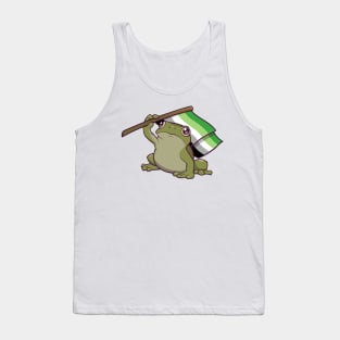 Aromantic Pride Flag-Holding Frog Tank Top